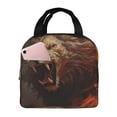 thumbnail image 1 of Pofeuu Cool Flame Lion A Print Lunch Bag Lunch Box Insulated Lunch Bag Adult Lunch Box for Men and Women, 1 of 5