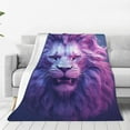 thumbnail image 1 of Pofeuu Cool Lion Head Print Ultra-Soft Micro Fleece Blanket,for Bed Or Sofa,All Season Throw Blankets Flannel Blanket-60"x50", 1 of 7