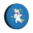 Pofeuu Cool Unicorn Star Golden Print Spare Tire Wheel Cover for Car