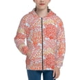 thumbnail image 1 of Pofeuu Corals Print Teenage Zipper Hoodie Sweatshirts Hooded Casual Jackets With Pocket For Boys Girls-Small, 1 of 6
