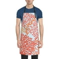thumbnail image 1 of Pofeuu Corals Print Waterproof Apron with Pockets Adjustable Cooking Aprons Kitchen Bib for Baking Household Cleaning, 1 of 8
