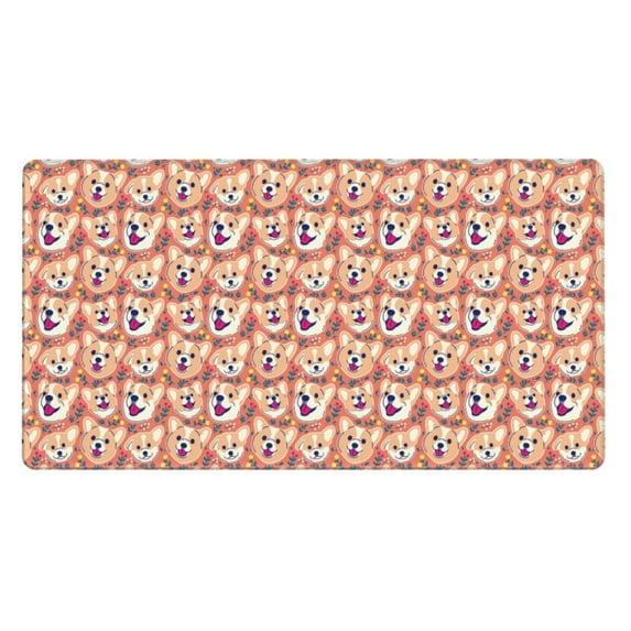 Pofeuu Corgi Head with Floal Print Mouse Pad,Rubber, Multipurpose Comfortable Waterproof Mousepad Desk Mat for Gamer Office Home