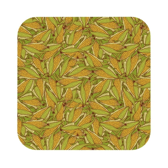 Pofeuu Corn 6 Print Leather Coasters Set of 6, Round Cups Mugs Mat Pad for Home Kitchen Heat Resistant Drink Coasters,Square
