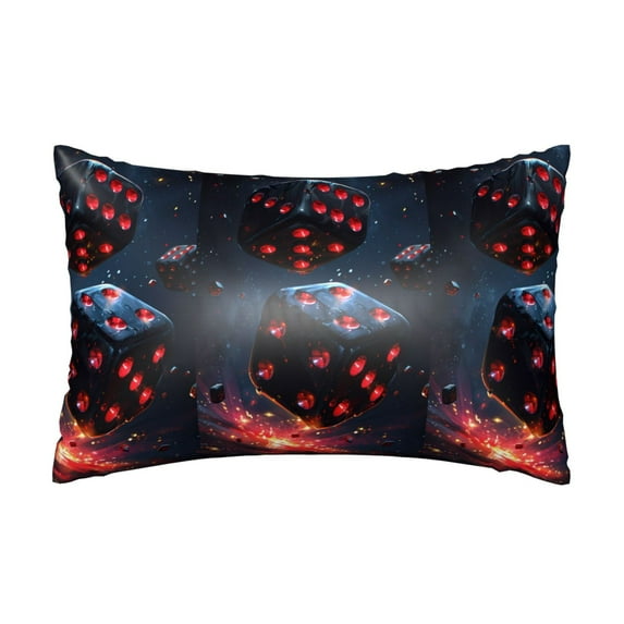 Pofeuu Cosmic Red Sparkle Dice Print Satin Pillowcase for Hair and Skin Pillow Cases, Silk Pillow Cases, Soft Cooling Pillow Covers, 20x30 Inches(Pillow core not included)