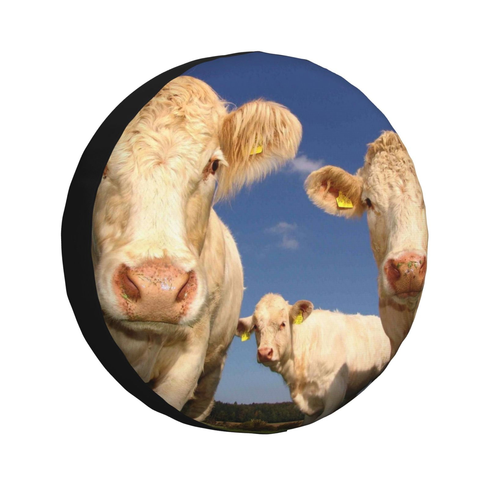 Pofeuu Cows Cattles Print Spare Tire Wheel Cover for Car Truck SUV
