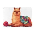 thumbnail image 1 of Pofeuu Cozy Knitting Llama Print Flannel Doormats Rug16"x24"Rug Washable Doormats Indoor Outdoor Rugs for Layered Front Door Mats, Porch, Kitchen, Entryway, 1 of 7