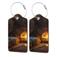 Pofeuu Cozy Tree Hole Cabin Print Luggage Tags, Privacy Cover ID Label
