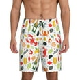 thumbnail image 1 of Pofeuu Crabs Shrimps Print Men's Soft Woven Elastic Waistband Sleep Pajama Short-XX-Large, 1 of 6