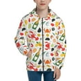 thumbnail image 1 of Pofeuu Crabs Shrimps Print Teenage Zipper Hoodie Sweatshirts Hooded Casual Jackets With Pocket For Boys Girls-Small, 1 of 6