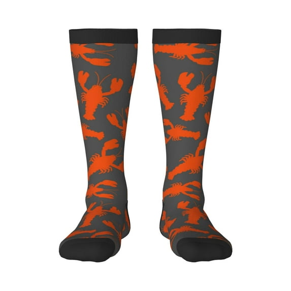 Pofeuu Crayfish Print Stockings, Adult Running Hiking Socks for Youth and Adult