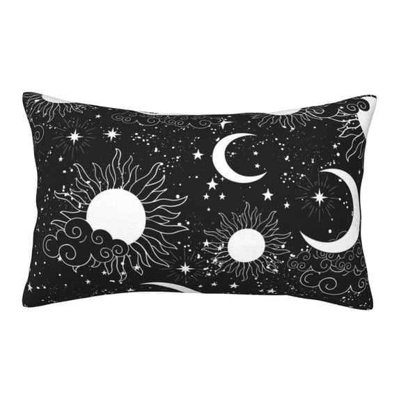Pofeuu Crescent and Stars Print Polyester Microfiber Plush Pillowcases, Super Soft and Cozy Pillow Case Covers with Envelop Closure(Pillow core not included)-20"x30"
