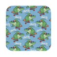 thumbnail image 1 of Pofeuu Crocodile Riding Skateboard Print Leather Coasters Set of 6, Round Cups Mugs Mat Pad for Home Kitchen Heat Resistant Drink Coasters,Square, 1 of 7
