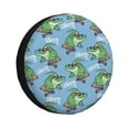thumbnail image 1 of Pofeuu Crocodile Riding Skateboard Print Spare Tire Wheel Cover for Car Truck SUV Camper Universal Fit Spare Tire Cover RV Spare Tire Covers-14 inch, 1 of 6