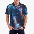 thumbnail image 1 of Pofeuu Crystal Pattern White Horse Print Men's Loose Fit Midweight Short-Sleeve Pocket Polo-4X-Large, 1 of 6