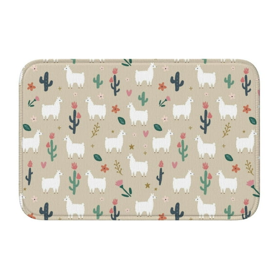 Pofeuu Cute Alpaca Print Hem Mat 40x60 - Multipurpose Doormat for Indoor & Outdoor Use - Welcome Your Guests with our Entrance Mat