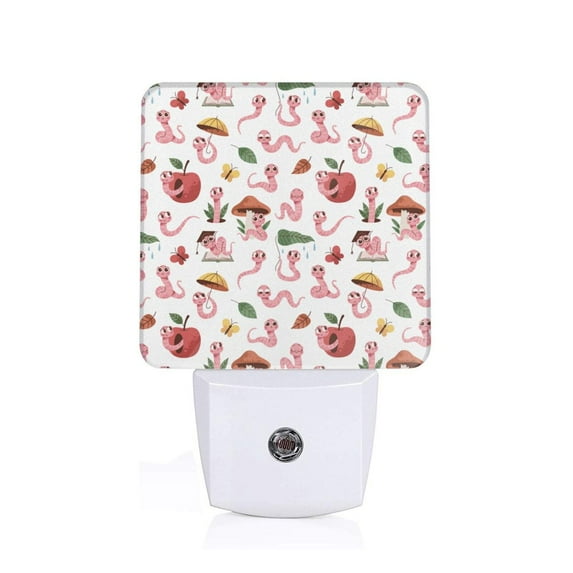 Pofeuu Cute Animal Print Night Lights Plug into Wall with Dusk-to-Dawn Light Sensor, LED Nightlight for Bathroom, Adult, Hallway-US