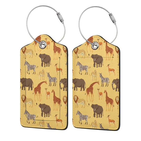 Pofeuu Cute Animals Print Luggage Tags, Privacy Cover ID Label with Stainless Steel Loop and Address Card for Travel Bag Suitcase-1