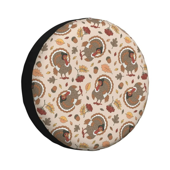 Pofeuu Cute Autumn Turkey Print Spare Tire Wheel Cover for Car Truck SUV Camper Universal Fit Spare Tire Cover RV Spare Tire Covers-15 inch