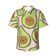 thumbnail image 1 of Pofeuu Cute Avocado Print Hawaiian Shirt for Men Sleeves Casual Button Down Summer Beach Dress Shirts T-Shirts,Small, 1 of 7