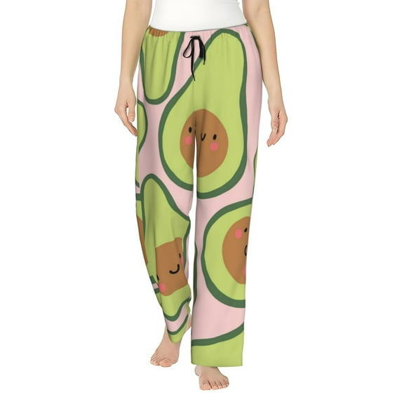 Pofeuu Cute Avocado Print Women's Fashion Pajama Pants with Pockets Comfy Drawstring Sleep Lounge Bottoms-X-Large