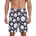 thumbnail image 1 of Pofeuu Cute Basebal Print Men's Soft Woven Elastic Waistband Sleep Pajama Short-Medium, 1 of 6