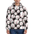 thumbnail image 1 of Pofeuu Cute Baseball Print Mens Casual Hooded Collar Drawstring Hoodies Pullover Sweatshirts Casual Long Sleeve Shirts-4X-Large, 1 of 7