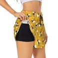 thumbnail image 1 of Pofeuu Cute Bee Butterfly Yelllow Print Women's Athletic Shorts Running Workout Shorts Tummy Control Quick Dry Gym Shorts with Pockets Double layer sports shorts-XX-Large, 1 of 7