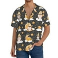 thumbnail image 1 of Pofeuu Cute Bee Gnome Print Mens Casual Short Sleeve Shirts Beach Summer Spread Collar Pocket Tops Men's Casual Short-sleeved Shirt-Large, 1 of 5