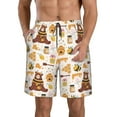 thumbnail image 1 of Pofeuu Cute Bee Honey Jar Hive Bear Prin Men's Swim Trunks Quick Dry Bathing Suit Swimming Board Shorts Mesh Lining Beach Swimwear-Medium, 1 of 6