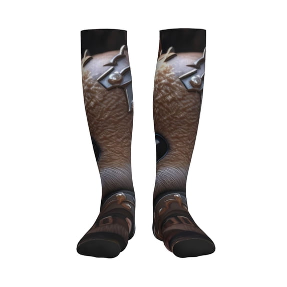 Pofeuu Cute Big-Eared Mouse Print Compression Socks for Women & Men Circulation - Best Support for Nurses,Running,Athletic,Sports