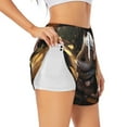 thumbnail image 1 of Pofeuu Cute Big-Eared Mouse Print Women's Athletic Shorts Running Workout Shorts Tummy Control Quick Dry Gym Shorts with Pockets Double layer sports shorts-X-Large, 1 of 7