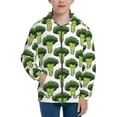 thumbnail image 1 of Pofeuu Cute Broccoli Print Teenage Zipper Hoodie Sweatshirts Hooded Casual Jackets With Pocket For Boys Girls-Medium, 1 of 6