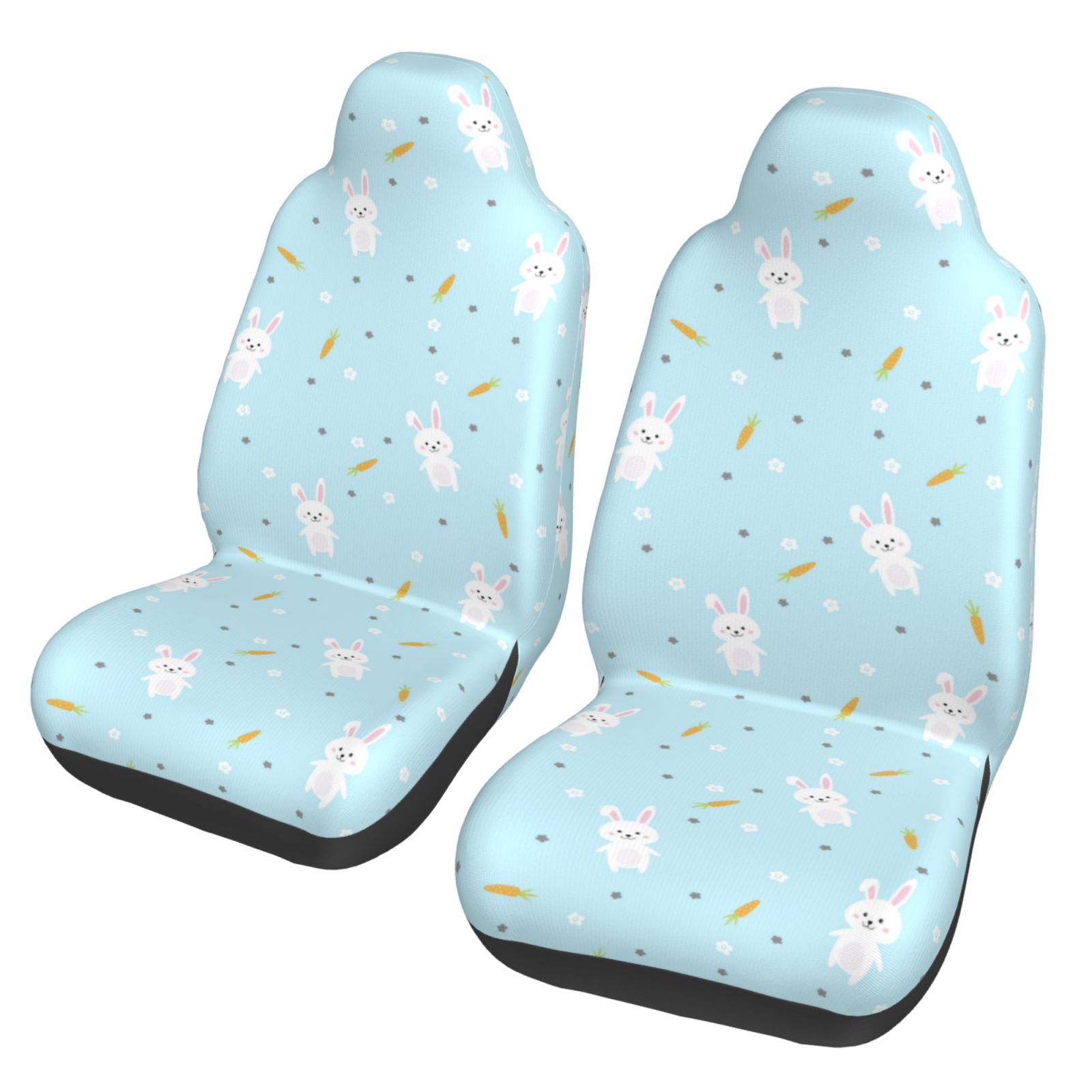 Cute Bunny Rabbit Pattern Print Universal Fit Car Seat Cover main image 1