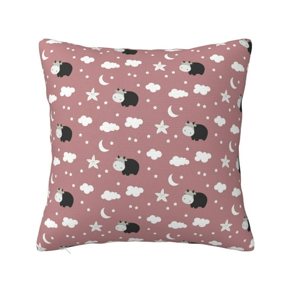 Pofeuu Cute Calf Print Double-sided plush pillowcase Square Throw Pillow Covers Pillows Cover for Living Room Bedroom Sofa Couch Cushion Cover(No pillow core)-20"x20"