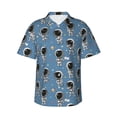thumbnail image 1 of Pofeuu Cute Cartoon Astronaut Print Hawaiian Shirt for Men Sleeves Casual Button Down Summer Beach Dress Shirts T-Shirts,XX-Large, 1 of 7