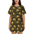 thumbnail image 1 of Pofeuu Cute Cartoon Bees Print Women's Pajama Set Short/Shorts Soft Button PJs Elastic Drawstring Waist Sleepwear-3X-Large, 1 of 6
