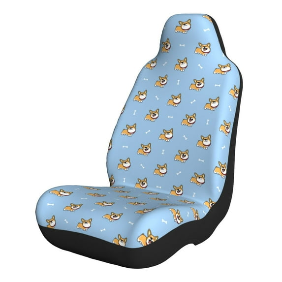 Pofeuu Cute Cartoon Corgi Print Automotive Car Seat Covers Flat Cloth Full Set Seat Covers,Car Seat Covers front seats for Cars Trucks and SUVs-1