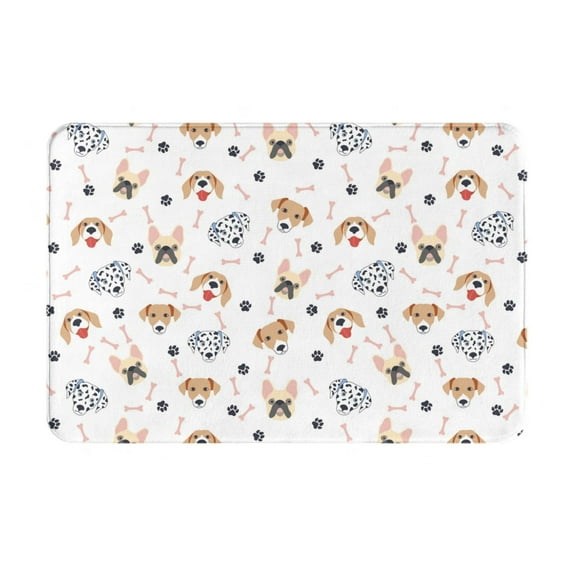 Pofeuu Cute Cartoon Dogs Print Flannel Doormats Rug16"x24"Rug Washable Doormats Indoor Outdoor Rugs for Layered Front Door Mats, Porch, Kitchen, Entryway