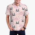 thumbnail image 1 of Pofeuu Cute Cartoon Panda Print Men's Loose Fit Midweight Short-Sleeve Pocket Polo-4X-Large, 1 of 6