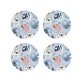thumbnail image 1 of Pofeuu Cute Chameleons On Blue Print Coasters for Drinks, 4Pack PU Leather Coasters, Bar Drink Coasters for Tabletop Protection, Furniture from Damage-Round Shape, 1 of 6
