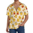 thumbnail image 1 of Pofeuu Cute Chicken Print Mens Casual Short Sleeve Shirts Beach Summer Spread Collar Pocket Tops Men's Casual Short-sleeved Shirt-Medium, 1 of 5