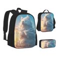 thumbnail image 1 of Pofeuu Cute Cloud Cat Print Backpack Travel Backpacks With Lunch Bag Pencil Bag Set 3 pcs Set Cartoon Backpack, 1 of 7