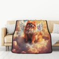 thumbnail image 1 of Pofeuu Cute Cloud Pomeranian Print Bed Blanket, Soft Flannel Blankets for Bed,Sofa, Couch, Chair, 50 X 60 Inches, Double Layer, 1 of 8