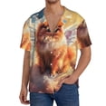 thumbnail image 1 of Pofeuu Cute Cloud Pomeranian Print Mens Casual Short Sleeve Shirts Beach Summer Spread Collar Pocket Tops Men's Casual Short-sleeved Shirt-, 1 of 5