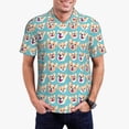 thumbnail image 1 of Pofeuu Cute Corgi Head Print Men's Loose Fit Midweight Short-Sleeve Pocket Polo-3X-Large, 1 of 6