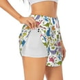 thumbnail image 1 of Pofeuu Cute Dinosaur Print Women's Athletic Shorts Running Workout Shorts Tummy Control Quick Dry Gym Shorts with Pockets Double layer sports shorts-XX-Large, 1 of 7