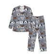 thumbnail image 1 of Pofeuu Cute Dog Faces Print Men's Long Sleeve Pajama Set Pijamas Para Hombres Pijamas Para Hombres Mens Pajamas Set-Large, 1 of 7