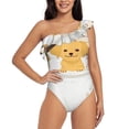 thumbnail image 1 of Pofeuu Cute Dog In Bathtub Print Women's One Piece Swimsuits One Shoulder Swimwear Asymmetric Ruffle Monokinis Bathing Suits-Medium, 1 of 6