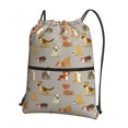 thumbnail image 1 of Pofeuu Cute Dog Print Drawstring Backpack Water Resistant String Bag Sports Sackpack Gym Sack with Side Pocket for Men Women, 1 of 6