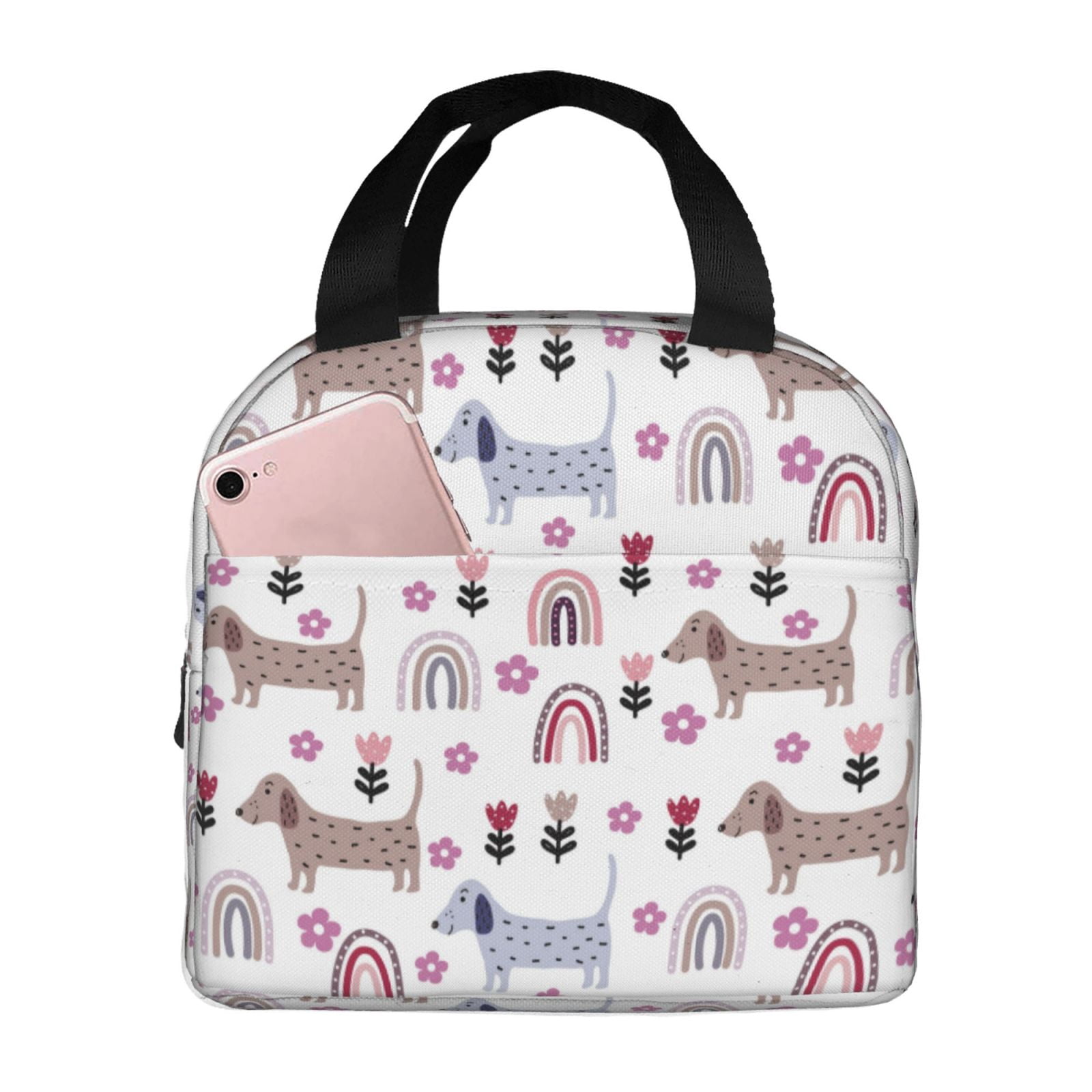 Pofeuu Cute Dog Print Lunch Bag Lunch Box Insulated Lunch Bag Adult ...